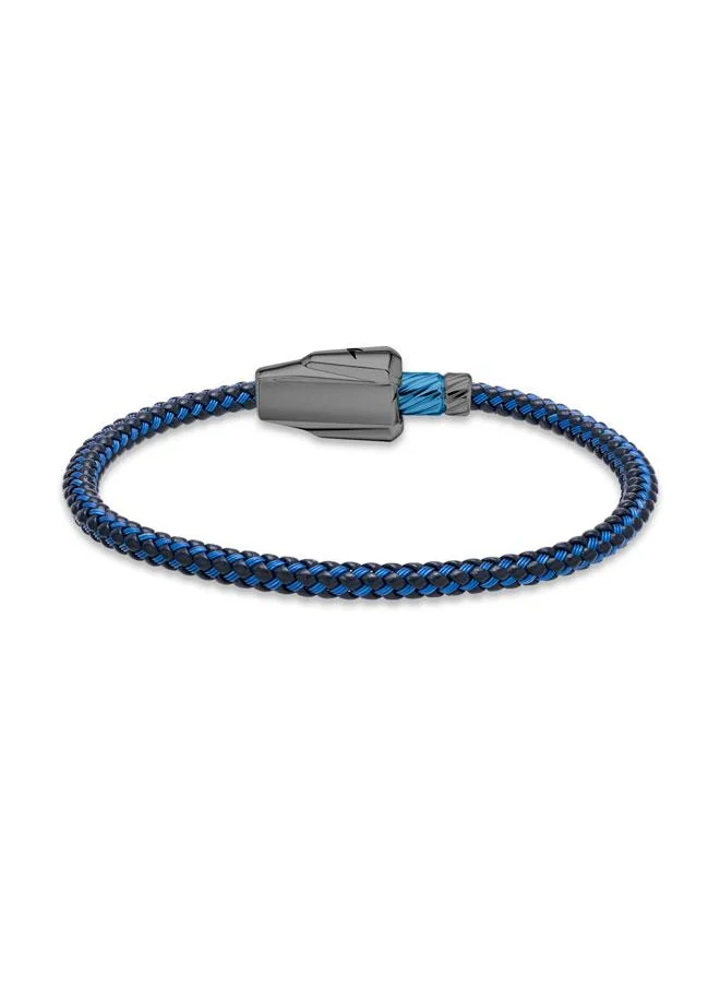 McLaren Torque Leather Blue and Black Bracelet for Men 190 mm