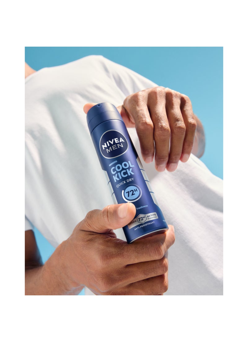 Nivea Cool Kick, Deodorant For Men Fresh Scent Spray 150ml Pack of 2 - Image 4