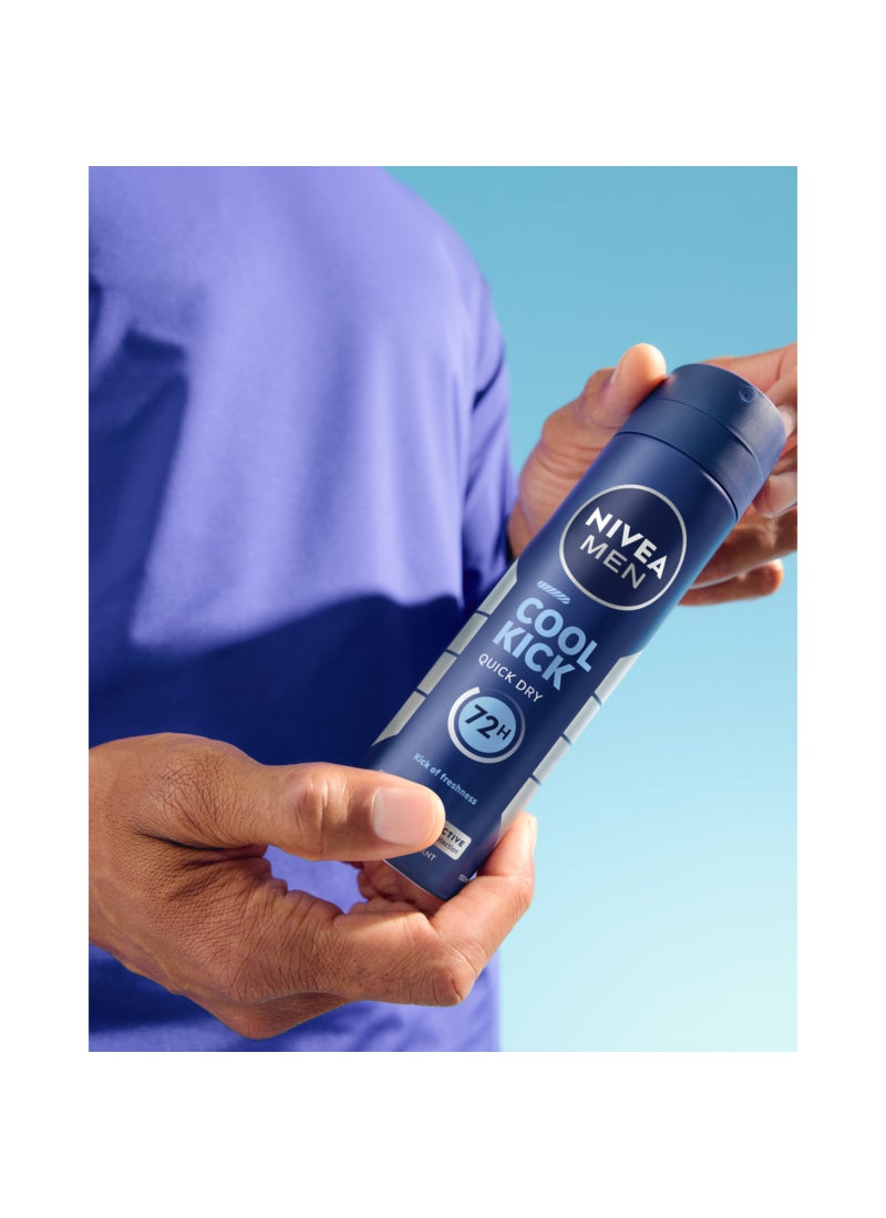 Nivea Cool Kick, Deodorant For Men Fresh Scent Spray 150ml Pack of 2 - Image 5