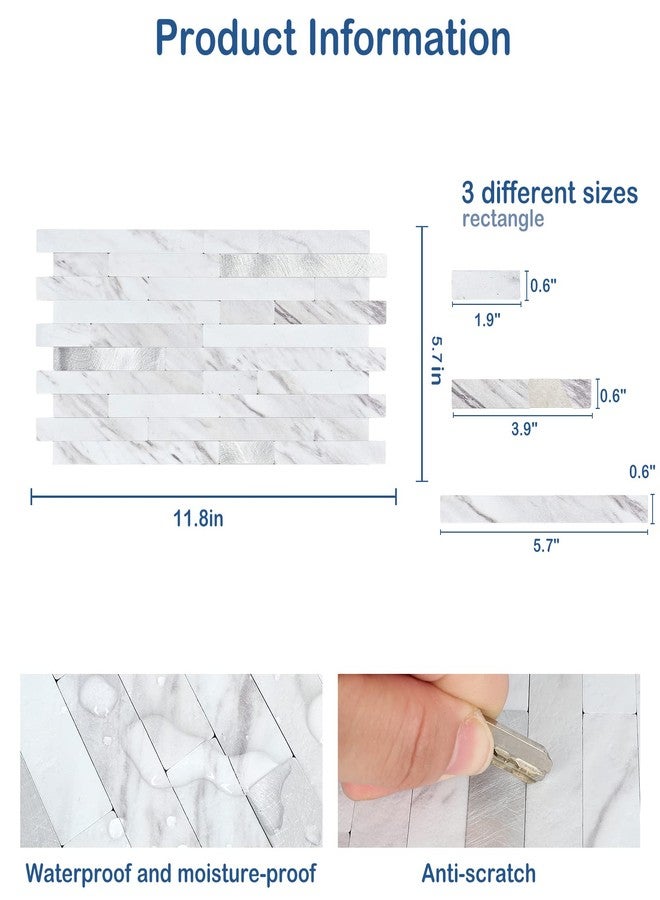 Midcard 20 Sheet Peel and Stick Backsplash, White Marble PVC Wall Tile for Kitchen Backsplash - Image 3