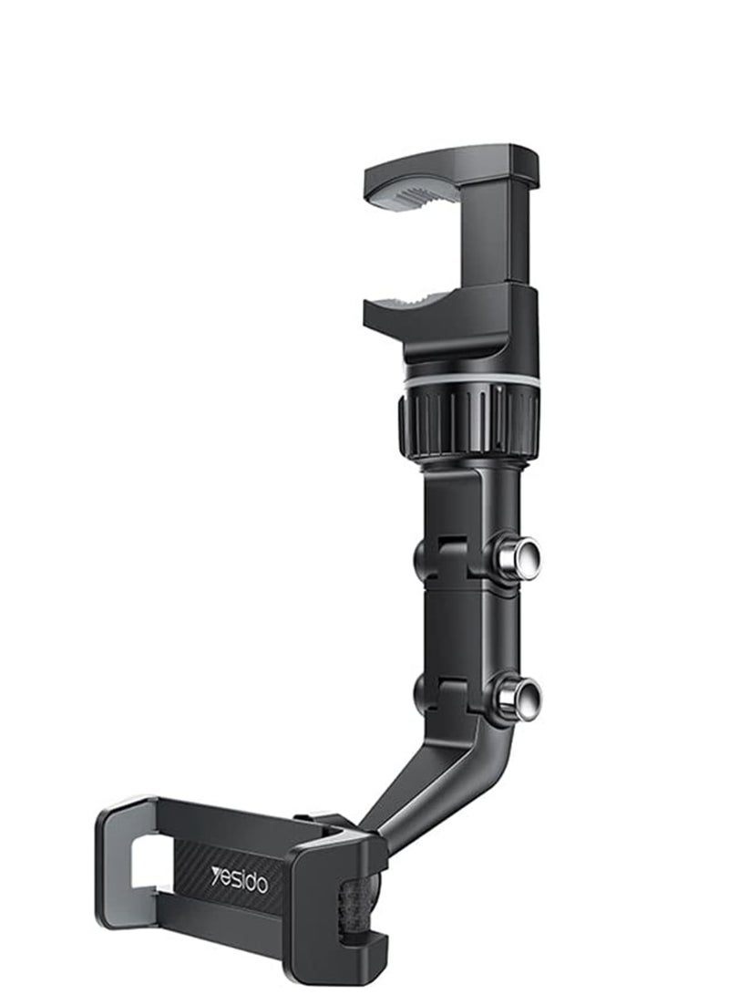 Yesido YESIDO C192 Rear View Mirror Adjustable Multi-Angle Universal Mobile Holder (Black)  - Image 1