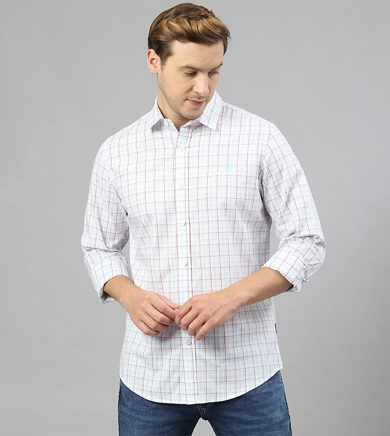 BEVERLY HILLS POLO CLUB Beverly Hills Polo Club Checked Collared Long Sleeves Shirt