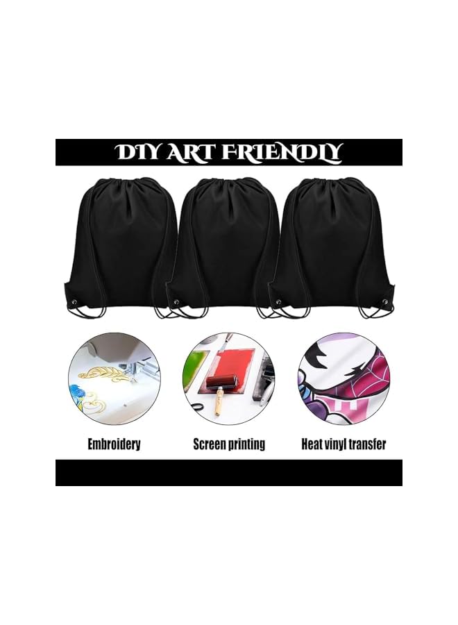 S-TOP 10 Pack Drawstring Backpacks, Drawstring Gym Bag Multi Colour Draw String DIY Bags Backpack for Sports, Gym, Travel, Swimming, Beach - Image 3