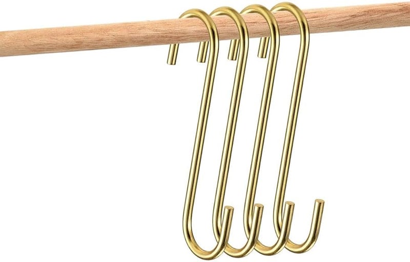 خطافات متعددة الاستخدام من سبائك الألومنيوم 4 قطع ذهبي 200 × 43 مم للمطبخ والحمام وغرفة النوم والمكتب - Image 2