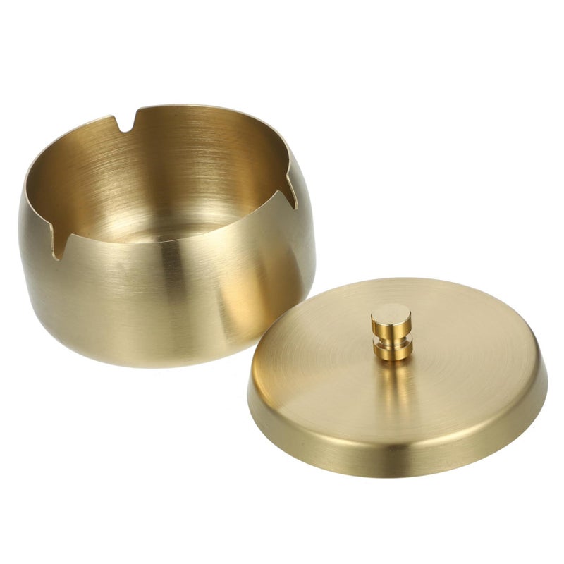 Stainless Steel Windproof Ashtray with Lid for Indoor Outdoor Use - Image 2