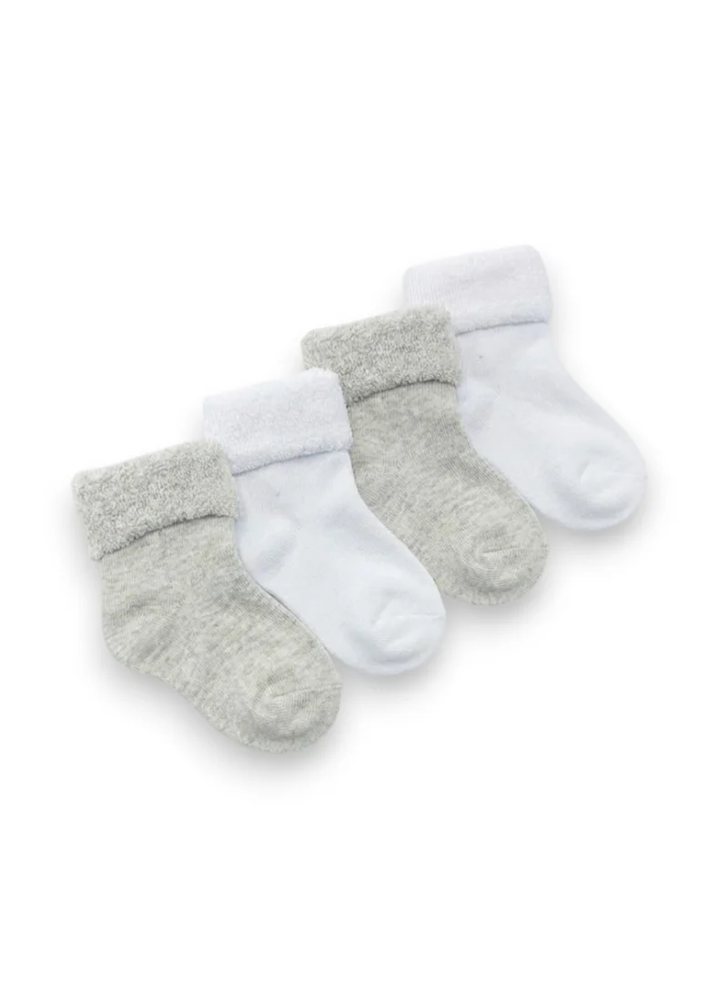 victor and jane Neutral Baby roll top towel king socks 4 pack