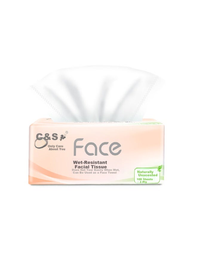 Clean And Soft C&s Facial Tissue Pink Face 3-ply 100 Sheets 8 Packs Pr250-48r/pr296-48r Single Handle - Image 3