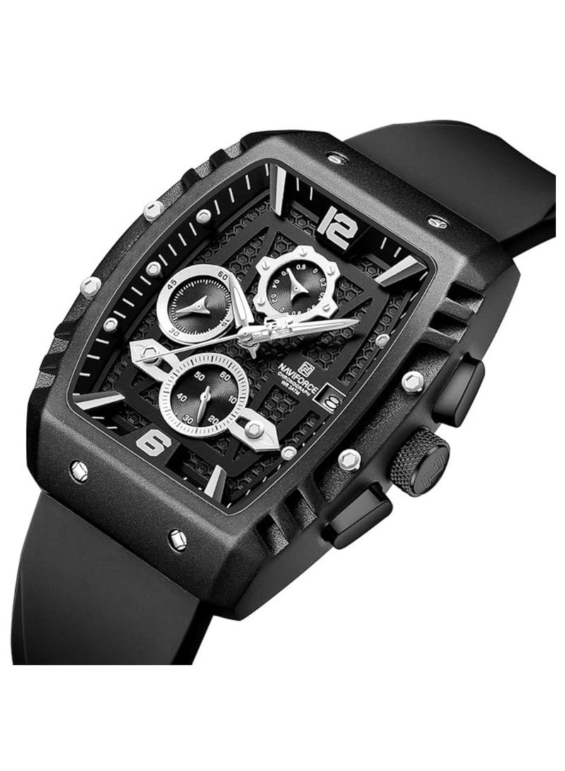 NAVIFORCE Waterproof Chronograph Sport Watch for Men, with Auto Date Quartz Wrist Watch, Colorful Silicone Band NF8025 - Image 2