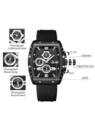 NAVIFORCE Waterproof Chronograph Sport Watch for Men, with Auto Date Quartz Wrist Watch, Colorful Silicone Band NF8025 - view 4