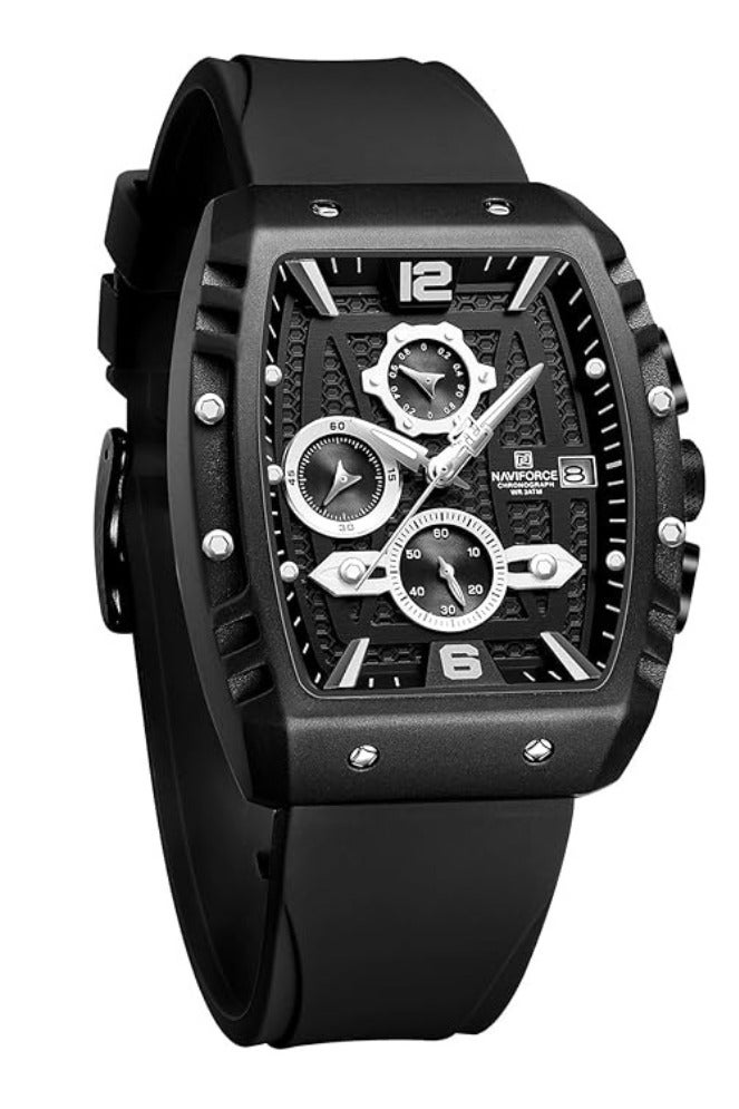 NAVIFORCE Waterproof Chronograph Sport Watch for Men, with Auto Date Quartz Wrist Watch, Colorful Silicone Band NF8025 - Image 1