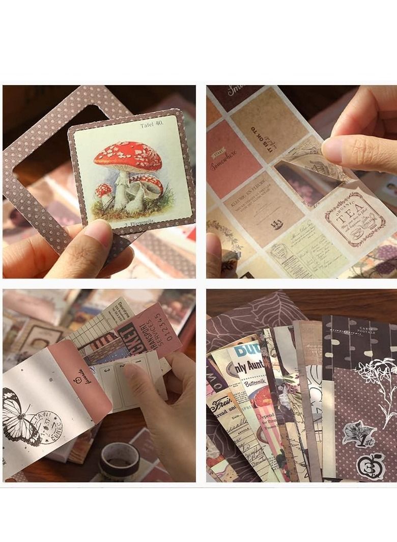 Y&D 348 Pcs Aesthetic Scrapbook Kit Scrapbooking Supplies Junk Journal With A6 Grid Notebook Bullet Journals Diy Gift Journaling For Teen Girl Kid Women (Vintage) - Image 2
