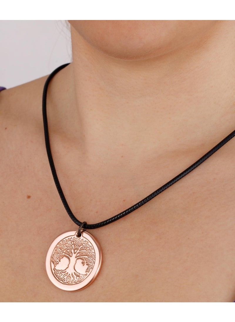 DEMMEX DEMMEX Solid Copper Tree of Life Pendant Necklace, 2.5mm Thick, 1.5 Inches Diameter, Uncoated, Unisex, Handmade in Turkey - Pure Copper will CHANGE Color, Polish with Salt-Lemon Mix (Copper)  - Image 3