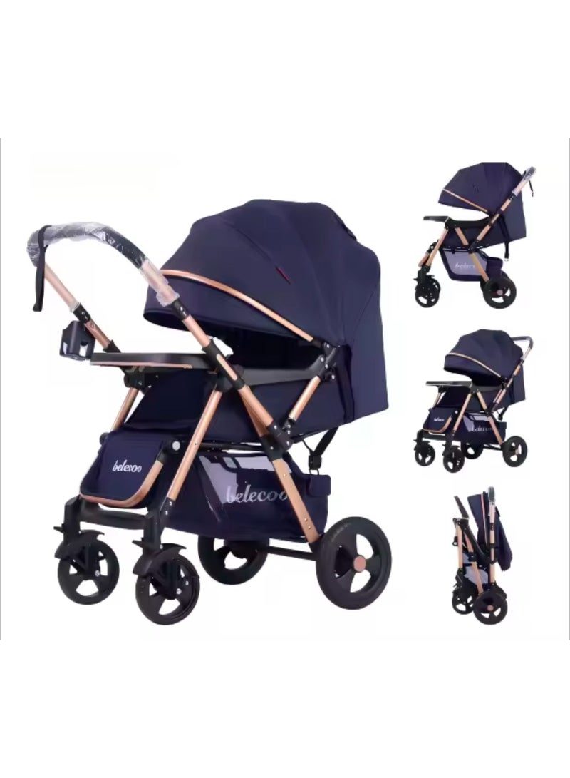 بيليكو عربة أطفال Belecoo عالية الجودة - قابلة للطي بيد واحدة، مع مساحة تخزين كبيرة ونافذة لمراقبة الطفل، مناسبة للسفر اليومي - Image 2