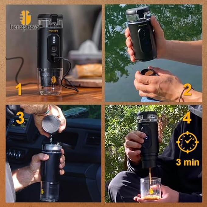 handpresso Portable Espresso Machine  Black 60 Ml Capacity  Travel Coffee Maker For Espresso Capsules Or Ground Coffee - Image 5