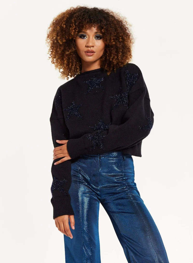 Sparkle Star Jumper in Black