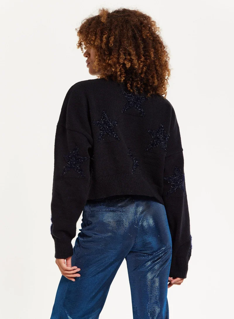 house of holland  Sparkle Star Jumper in Black for Women | Best Price UAE