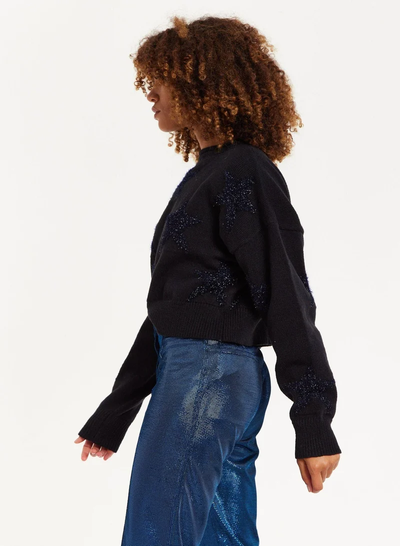 house of holland  Sparkle Star Jumper in Black for Women | Best Price UAE