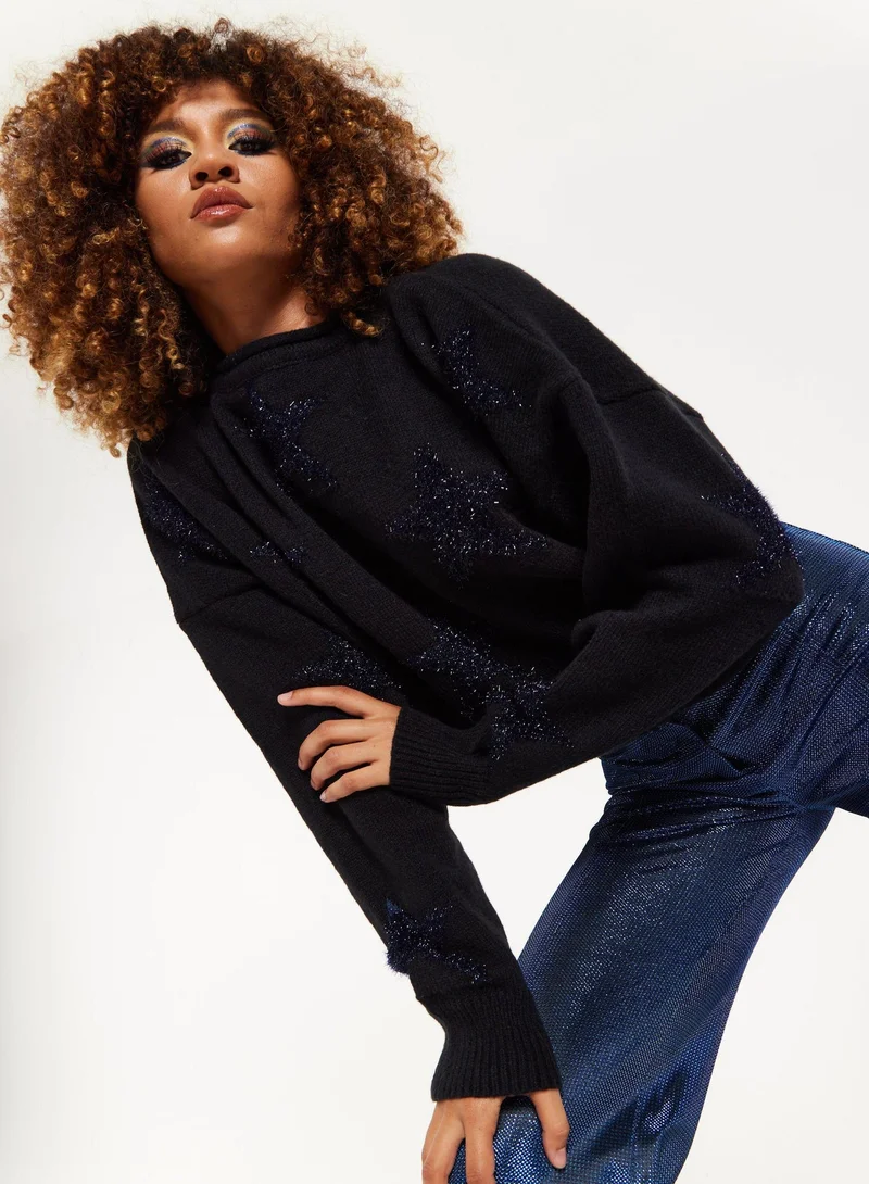 house of holland  Sparkle Star Jumper in Black for Women | Best Price UAE