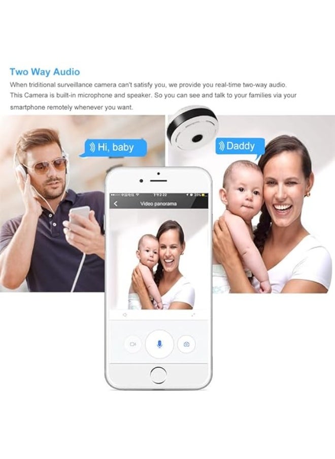 Generic - 360 Degree Panoramic Fisheye Security CCTV Camera with Motion Detection, Two-Way Audio, WiFi, Night Vision, Mobile App Connectivity - Image 1
