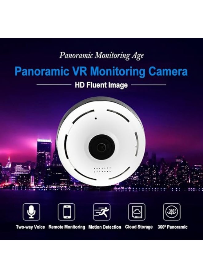 Generic - 360 Degree Panoramic Fisheye Security CCTV Camera with Motion Detection, Two-Way Audio, WiFi, Night Vision, Mobile App Connectivity - Image 1