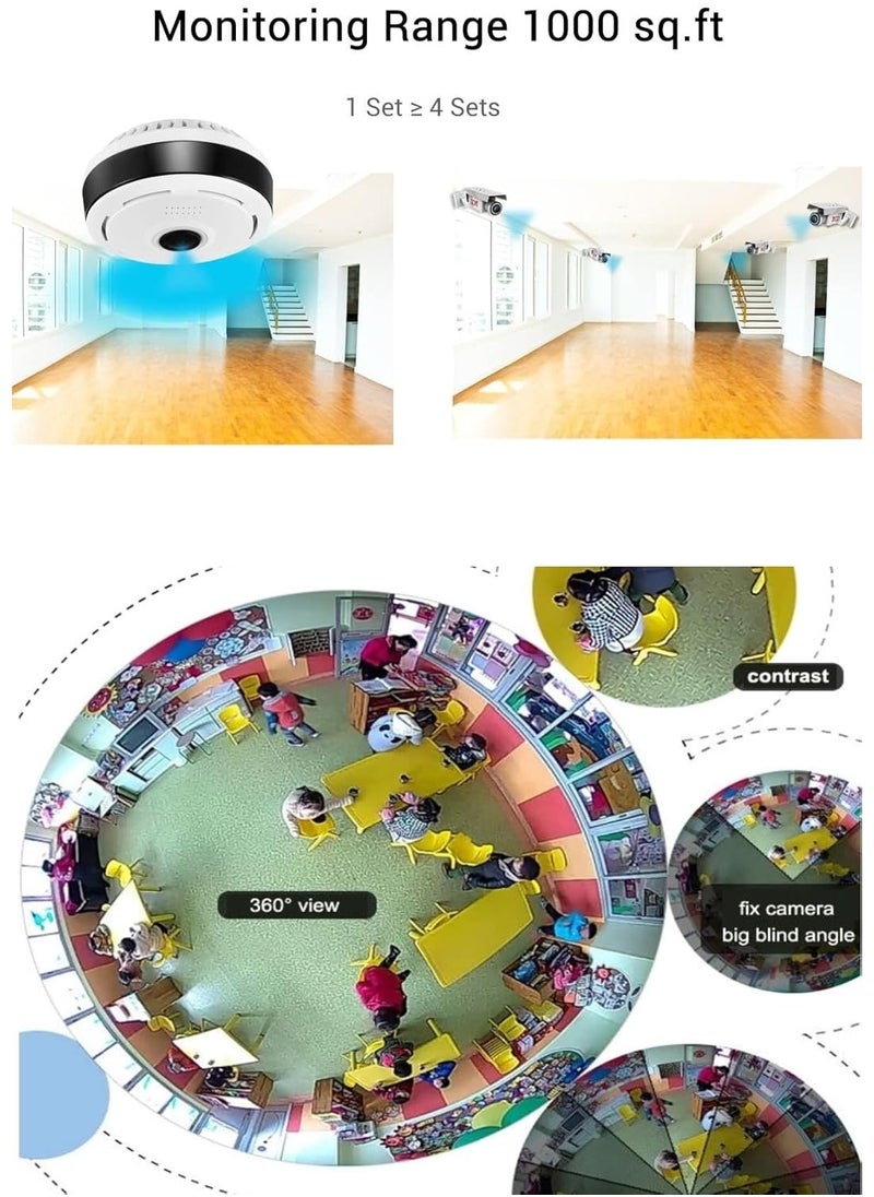 Generic - 360 Degree Panoramic Fisheye Security CCTV Camera with Motion Detection, Two-Way Audio, WiFi, Night Vision, Mobile App Connectivity - Image 1