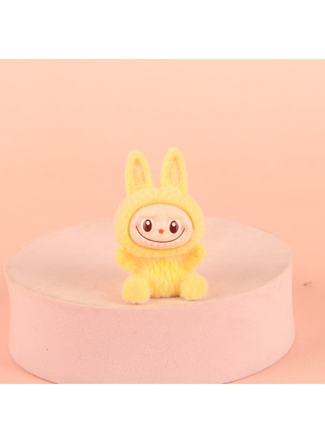 NIBEMINENT Creative Flocking LABUBU Keychain Pendants, Cute Resin Accessory Figurines And Gifts 
