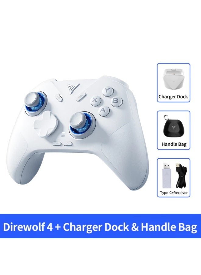 فلاي ديجي وحدة تحكم لاسلكية للكمبيوتر FLYDIGI Direwolf 4 مع عصا تحكم Forceflex، وأزرار Forceswitch بمحفزات ميكرو وخطية، واهتزاز ستيريو، ومستشعر حركة سداسي المحاور (6-Axis Gyro)، ومعدل استجابة 1000Hz، متوافقة مع PC / Nintendo Switch / TV / Android + قاعدة شحن + حقيبة حمل + كابل Type-C وجهاز الاستقبال (Receiver) - Image 1