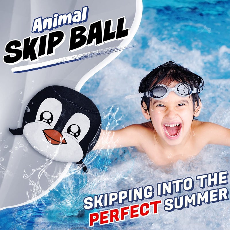 Activ Life Animal Skip Balls (2 Pack) Penguin Gifts Penguins Toy, Easter Basket Stuffers, Swimming Ball Pool Toys for Kids and Teens, Fun Water Beach Summer Games - Image 2
