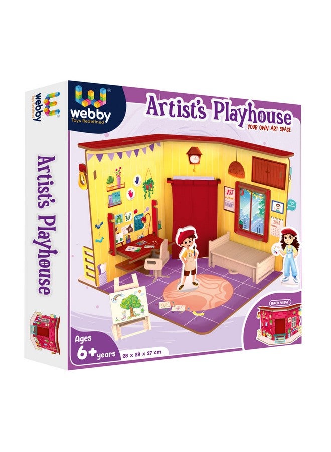 Webby DIY Wooden Artists Playhouse | Multifunctional Studio Cum Bedroom Doll House Set for Boys and Girls - Image 2