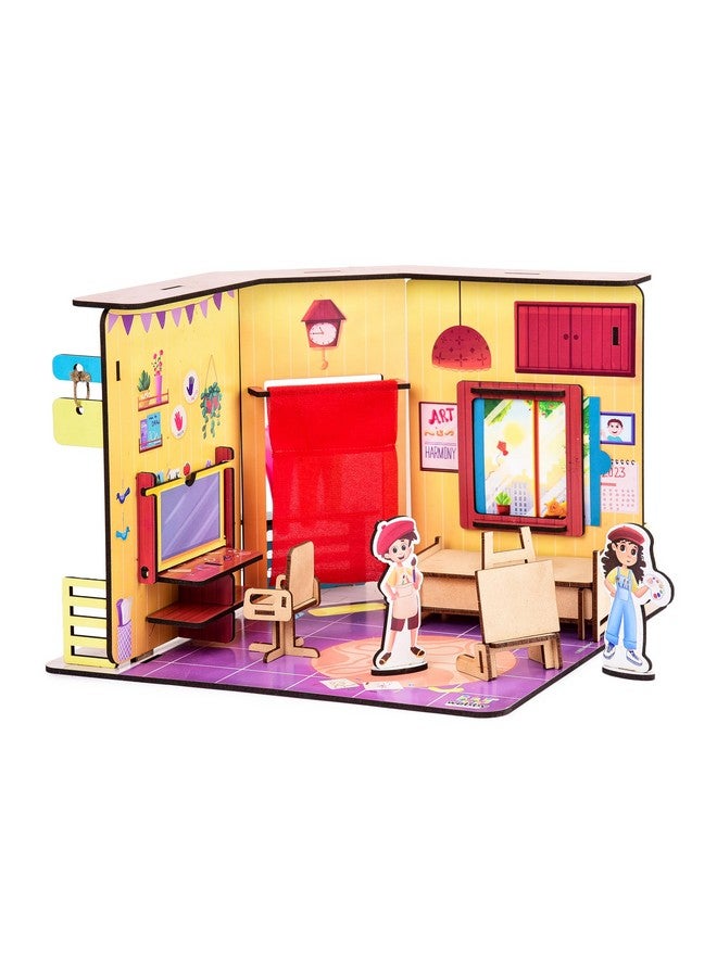 Webby DIY Wooden Artists Playhouse | Multifunctional Studio Cum Bedroom Doll House Set for Boys and Girls - Image 3