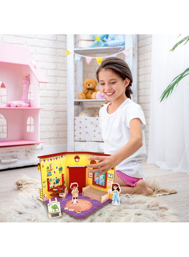 Webby DIY Wooden Artists Playhouse | Multifunctional Studio Cum Bedroom Doll House Set for Boys and Girls - Image 4