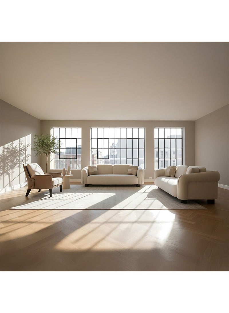 DANUBE HOME أريكة فلورانسا 3 مقاعد قماش | تصميم حديث لأرائك ثلاثية المقاعد | أثاث غرفة معيشة مريح L235xW100xH76cm - بيج فاتح - Image 4