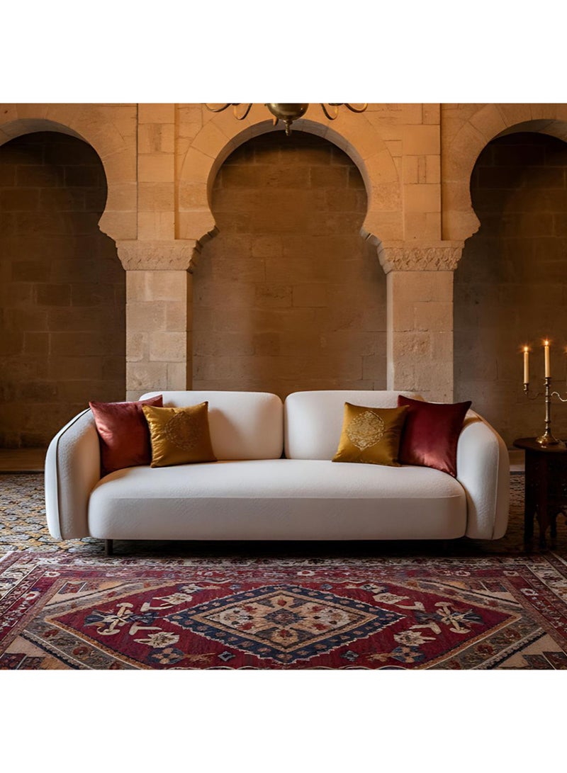 DANUBE HOME أريكة فلورانسا 3 مقاعد قماش | تصميم حديث لأرائك ثلاثية المقاعد | أثاث غرفة معيشة مريح L235xW100xH76cm - بيج فاتح - Image 1