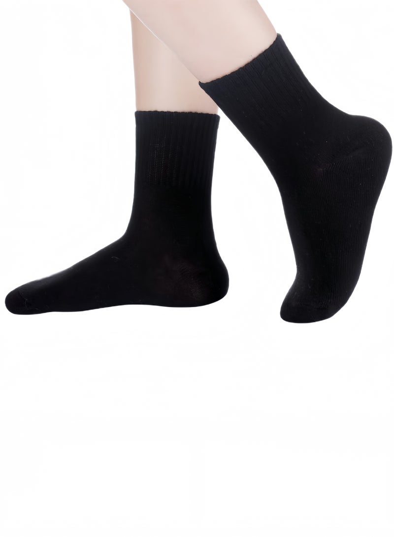 كيوانهونغ 5 أزواج من الجوارب الأنبوبية المتوسطة القابلة للحمل والضغط من القطن، جوارب رياضية قابلة للتنفس تمتص العرق، مناسبة للسفر والعمل، مناسبة للرجال والنساء، مقاس أمريكي 6-9.5 - Image 3