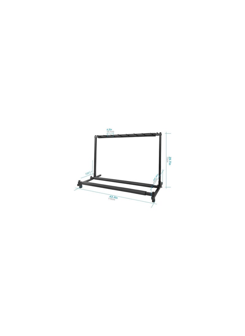 Megarya - Guitar Bass Stand for Multiple Guitars Display Foldable Rack (7-Space) - Image 1