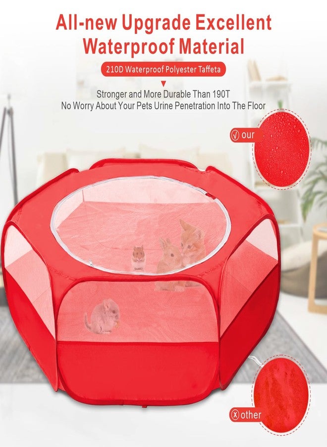 XIRGS Small Animal Playpen, Pet Playpen for Cat/Rabbit/Hamster/Guinea Pig/Bunny/Ferret/Kitten Toys Chick Brooder Box Cage Tent Pop Up Play Pen with Cover, Portable Play Yard Indoor Outdoor Waterproof - Image 2