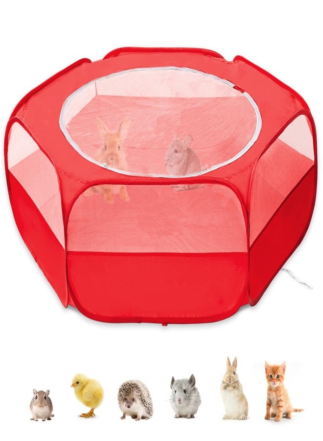 XIRGS Small Animal Playpen, Pet Playpen for Cat/Rabbit/Hamster/Guinea Pig/Bunny/Ferret/Kitten Toys Chick Brooder Box Cage Tent Pop Up Play Pen with Cover, Portable Play Yard Indoor Outdoor Waterproof - Image 1