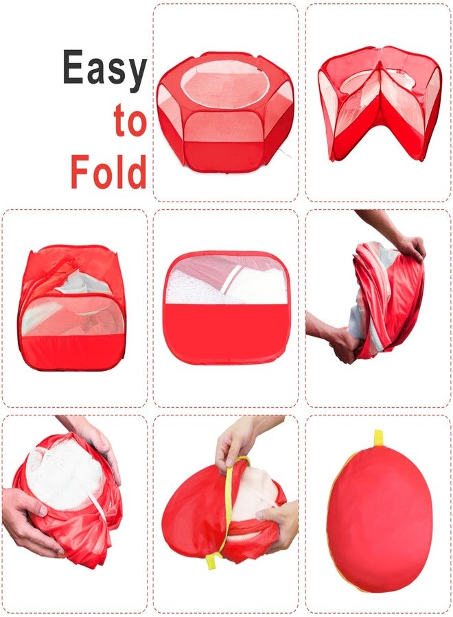 XIRGS Small Animal Playpen, Pet Playpen for Cat/Rabbit/Hamster/Guinea Pig/Bunny/Ferret/Kitten Toys Chick Brooder Box Cage Tent Pop Up Play Pen with Cover, Portable Play Yard Indoor Outdoor Waterproof - Image 4