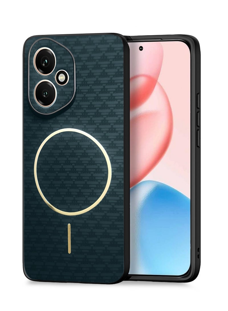 Wtech Honor 400 5G 2025 Magsafe Hard Back Carbon Fabric Texture Case Cover - Sea Green - Image 1