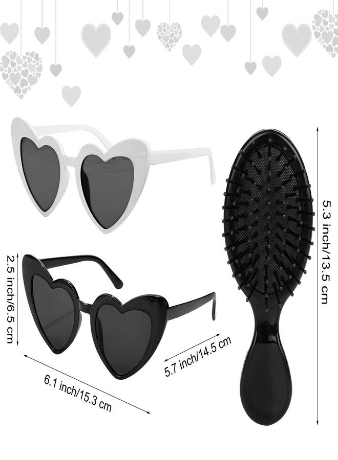 إلكوهو مجموعة إلكوهو من 48 قطعة من ربطات الشعر لوصيفات العروس، هدايا مميزة لحفلات توديع العزوبية، تتضمن ربطات شعر، مشابك شعر، أمشاط على شكل قلب، نظارات شمسية، وهدايا لحفلات ما قبل الزفاف، باللونين الأسود والأبيض. - Image 2