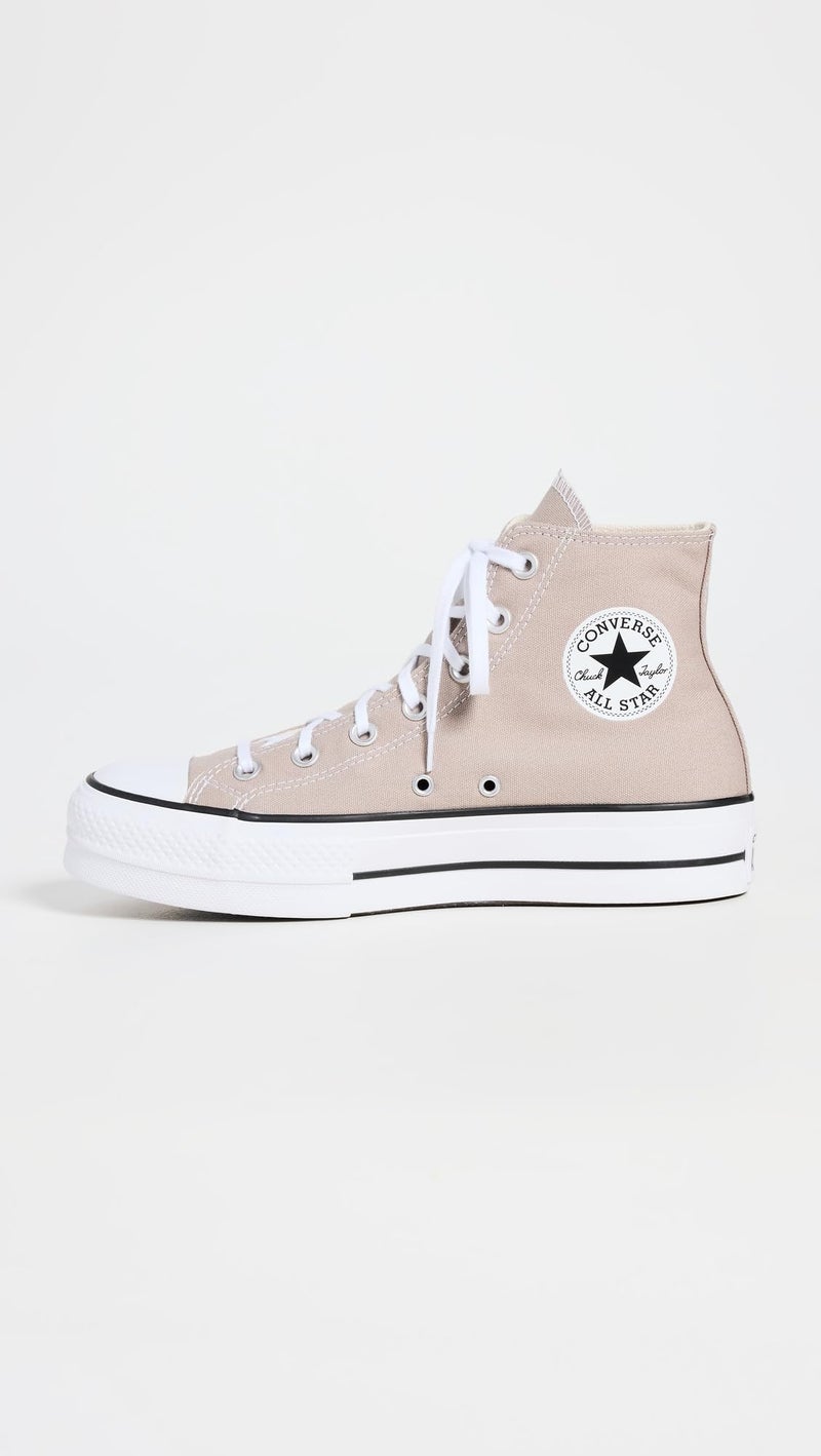 Converse Women's Chuck Taylor All Star Lift Platforms, Wonder Stone/White/Black, 5 Medium US - Image 5