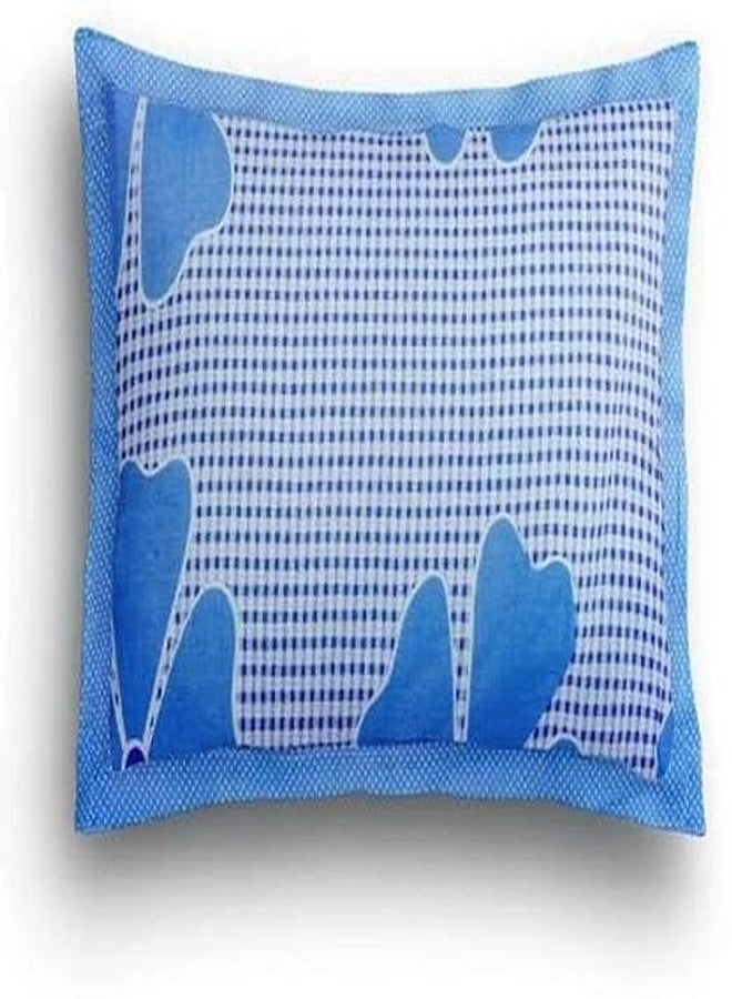 Decorum Glace Cotton 3D Blue Big Flower Print Bedsheet with 2 Pillow Cover 90 x 90 Inch (Blue) - Image 3