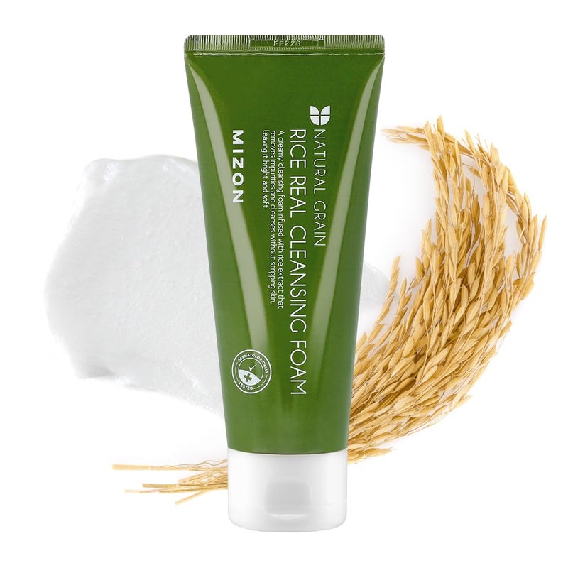 MIZON Rice Real Cleansing Foam Remove Dead Skin Hydrating Soothing Moisturizing Tone Correction Korean Skincare 150ml 507 fl oz