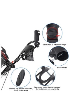 Y&D Golf Push Cart Umbrella Holder, Holder Adjustable Plastic Stand Pull Bike Clip Mounting Attachment for Outdoor Sports(Black)  - Image 5