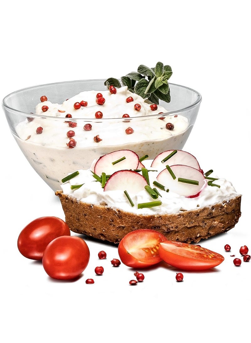 ROMMELSBACHER آلة صنع الزبادي والجبن الطازج محلية الصنع، بما في ذلك 4 أكواب سيراميك (125 مل) و2 وعاء زجاجي كبير جدًا (1.2 لتر)، و4 برامج محددة مسبقًا يتم التحكم في درجة حرارتها  - Image 4