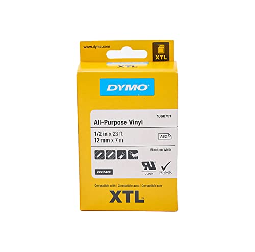 DYMO All-Purpose Labels for DYMO XTL Label Makers Black on White 1" 1 Roll (1868753) - Image 2