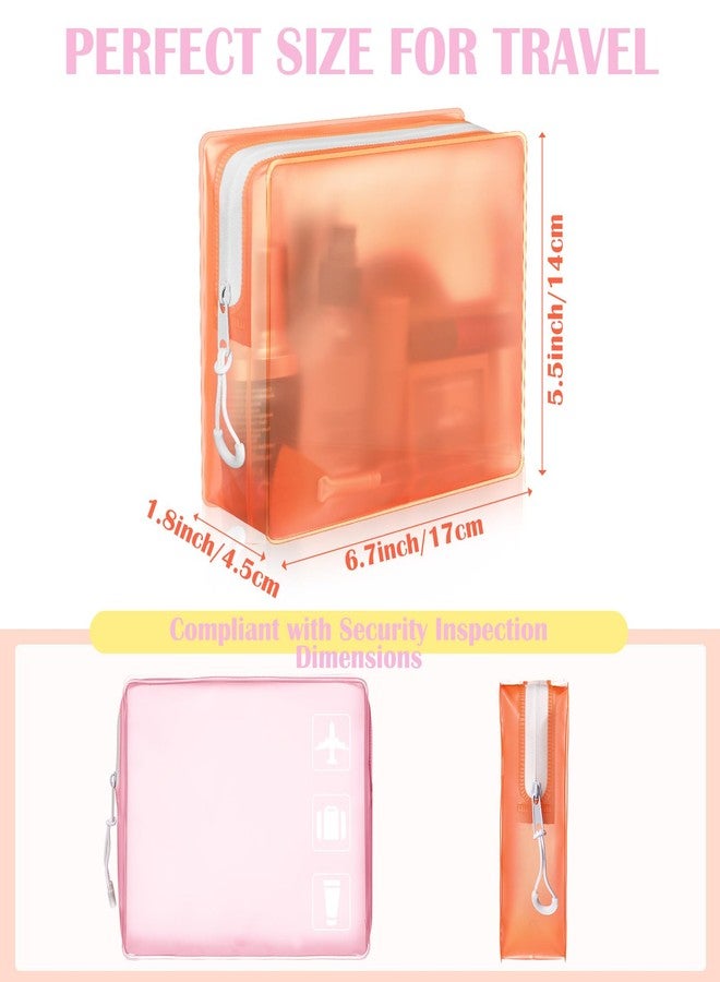Locmeo 4 Pack TSA Approved Travel Toiletry Bags Frosted Translucent Leak-proof Cosmetic Makeup Bags for Women Men Travel Organizer Airport Security(Pastel,6.7 x 5.5 x 1.8 Inch) - Image 2
