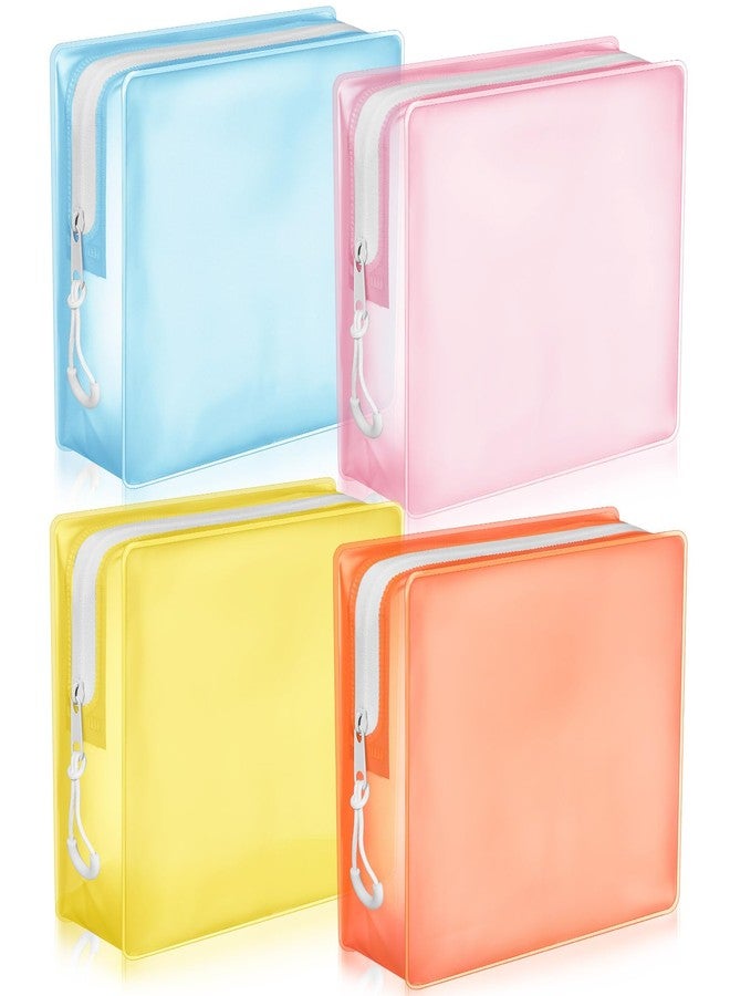 Locmeo 4 Pack TSA Approved Travel Toiletry Bags Frosted Translucent Leak-proof Cosmetic Makeup Bags for Women Men Travel Organizer Airport Security(Pastel,6.7 x 5.5 x 1.8 Inch) - Image 1