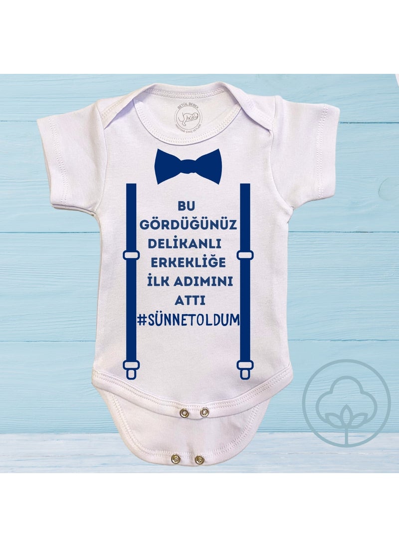 Harmandar - I Was Circumcised First Step Towards Manhood Printed Snap Organic Cotton Baby Bodysuit - Image 1
