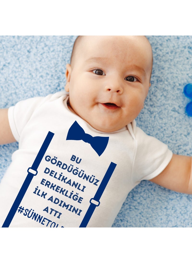 Harmandar - I Was Circumcised First Step Towards Manhood Printed Snap Organic Cotton Baby Bodysuit - Image 1